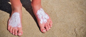 sunscreen on feet