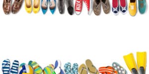 A number of different types of shoes